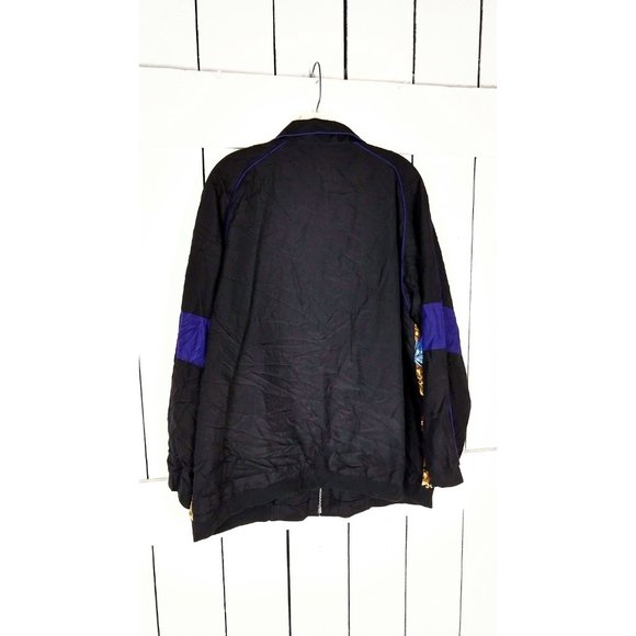 Vintage baroque butterfly silk jacket/silk wind breaker bomber zipper jacket/1x - Picture 3 of 3